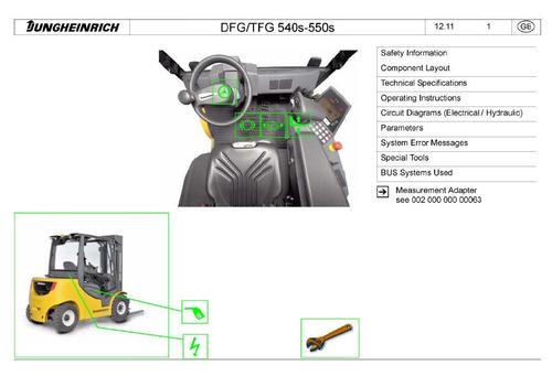 Product picture Jungheinrich Fork Truck DFG540S, DFG545S, DFG550S, TFG540S, TFG545S, TFG550S (05.2012-12.2014) Workshop Service Manual