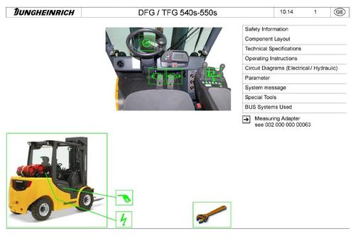 Product picture Jungheinrich Fork Truck DFG540S, DFG545S, DFG550S, TFG540S, TFG545S, TFG550S (from 12.2014) Workshop Service Manual