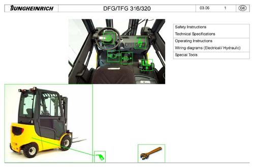 Product picture Jungheinrich Fork Truck DFG 316, DFG 320, TFG 316, TFG320 (04.2006-05.2014) Workshop Service Manual