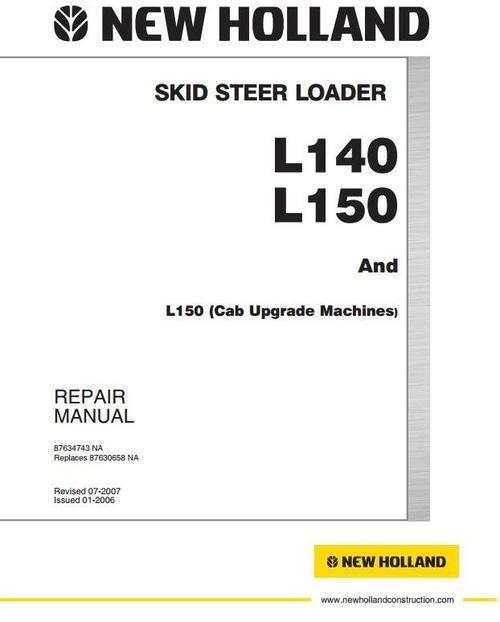 Product picture New Holland Skid Steer Loader L140, L150 Workshop Service Manual