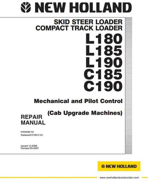 Product picture New Holland Skid Steer Loader C185, C190, L180, L185, L190 Workshop Service Manual