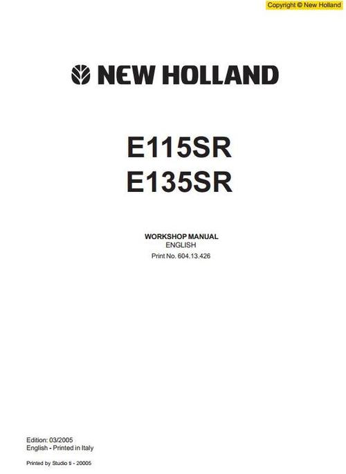 Product picture New Holland Crawler Excavator E115SR, E135SR Workshop Service Manual