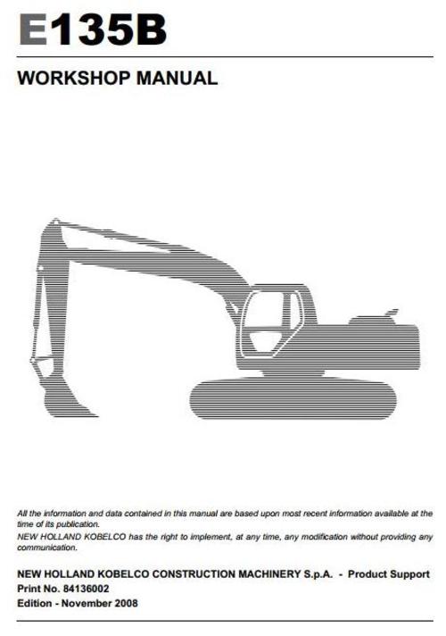 Product picture New Holland Crawler Excavator E135B Workshop Service Manual