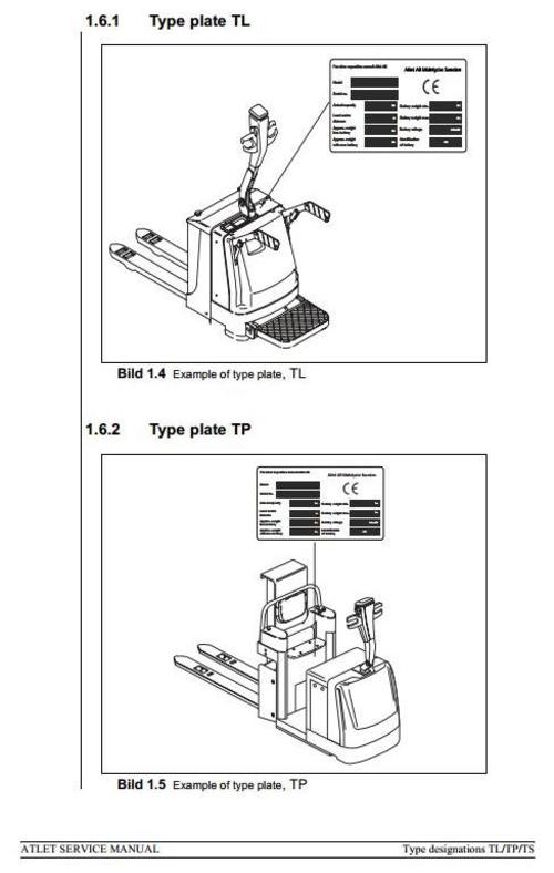 Product picture Atlet Low Lifter, Stackers, Pickers TLL20, TLP20, TPL20, TPF20, TPD20, TPC20, TS12, TS14  Workshop Service Manual