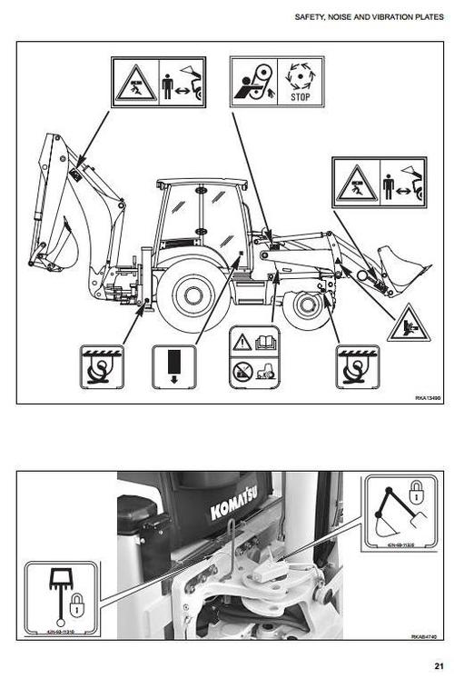 Product picture Komatsu Backhoe Loader WB93R-5 sn: F50003 and up Operating and Maintenance Instructions