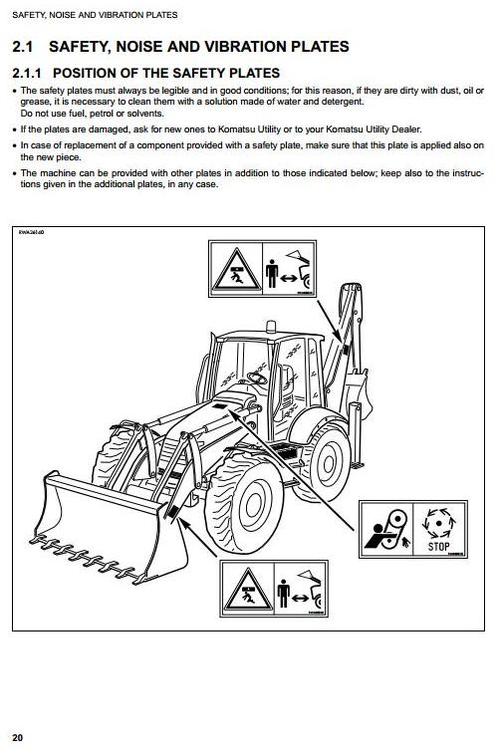 Product picture Komatsu Backhoe Loader WB97S-2 sn: 97SF11205 and up Operating and Maintenance Instructions