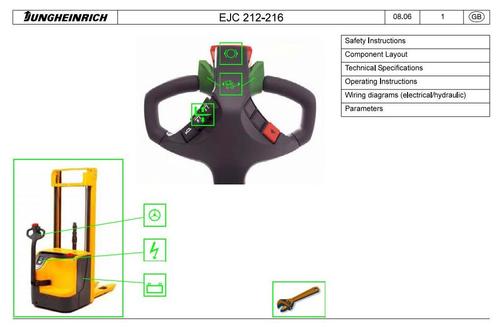 Product picture Jungheinrich Electric Stacker EJC 212, EJC 214, EJC 216, EJC 220 (12.05-05.08) Workshop Service Manual