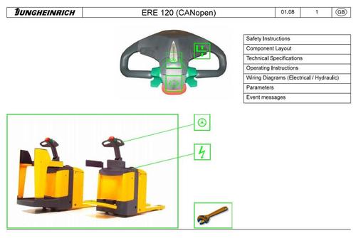 Product picture Jungheinrich Electric stacker Type ERE 120N (from 07.2009) Workshop Service Manual