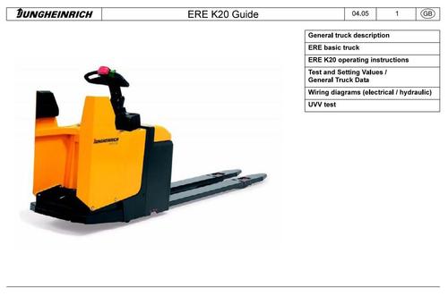 Product picture Jungheinrich Electric stacker Type ERE K20 (03.2005-10.2012) Workshop Service Manual